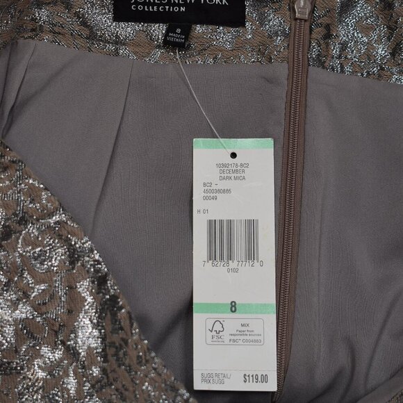 Jones New York Floral Brocade Skirt Sz 8 Cocktail Party Whimsigoth Neutral NWT - Picture 11 of 16